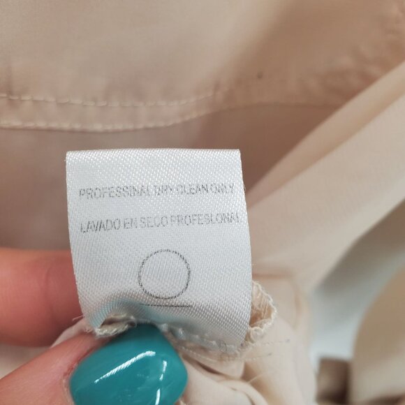 Vintage Solemio Womens Button Up Roll Tab Sleeve Blouse Top Sz L Cream Career - Picture 12 of 16